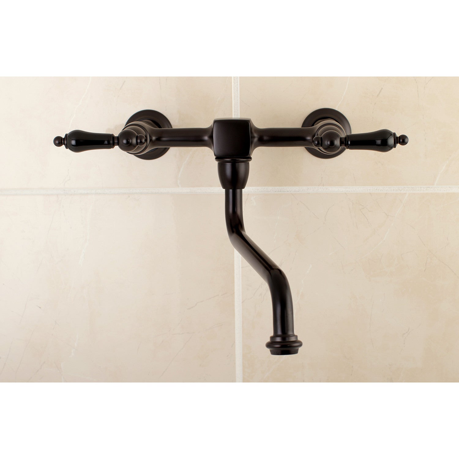 Kingston Heirloom KS1215PKL - Duchess Double-Handle 2-Hole Wall Mount Bathroom Faucet, Oil Rubbed Bronze — thumbnail 2